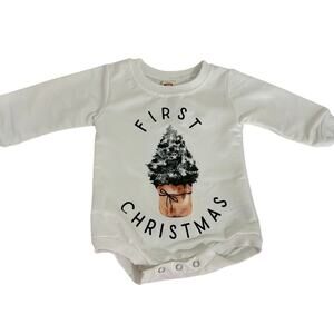 First Christmas Tree Romper White Size 70 3 Months